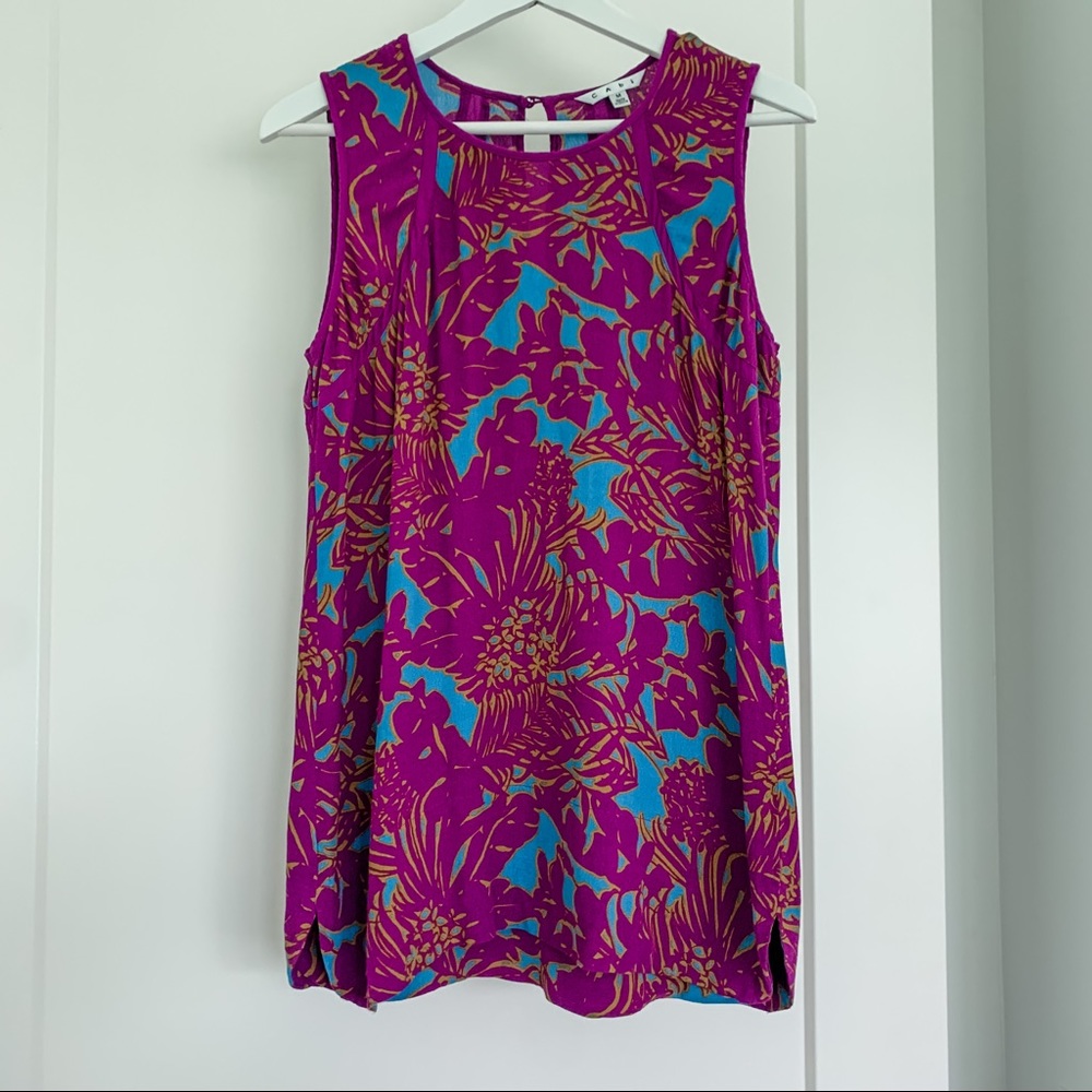 CAbi sleeveless blouse tank top floral medium
